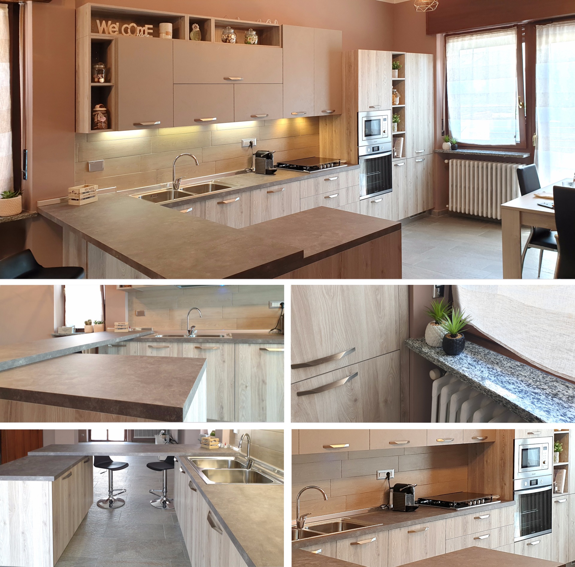 cucina con penisola fornasero Torino FOTO